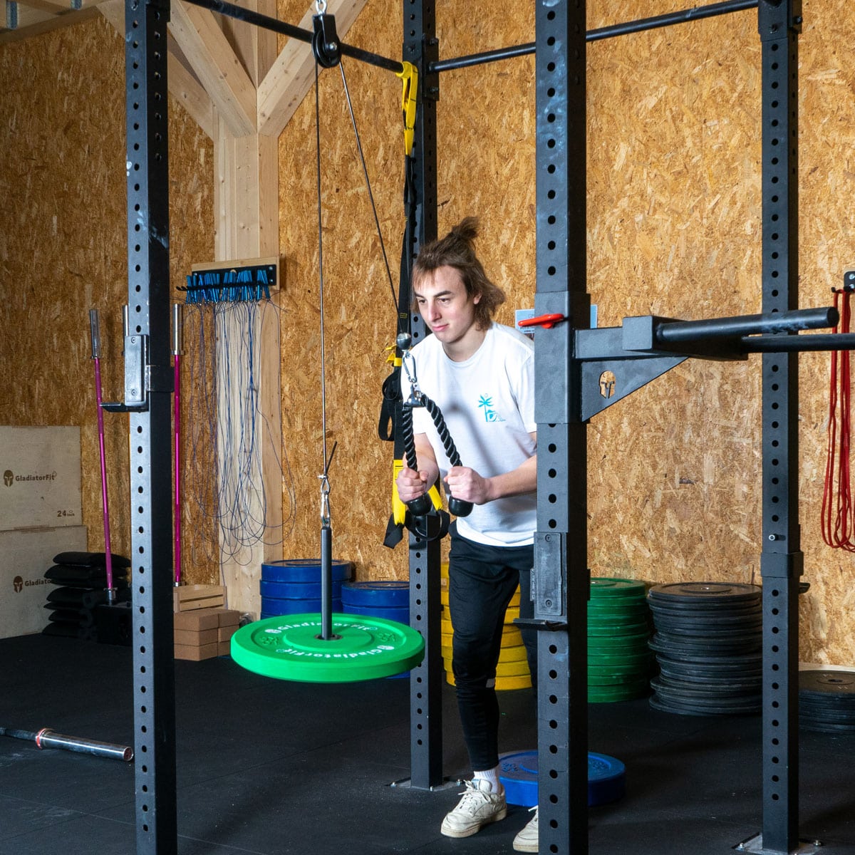Pulley System" bodybuilding pulley GladiatorFit arm pull station 7 7640344751638 Pulley weight station pull arm 3