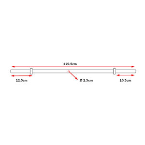 Mini barra de aço "Barbell" 130cm Ø 50mm + 2 batentes de disco 10 7640344756299 barsize 01