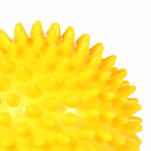 Balle massage à picots durs pour thérapie musculaire JustFit 5 Balle massage a picots pointes PVC pour therapie musculaire Jaune 2