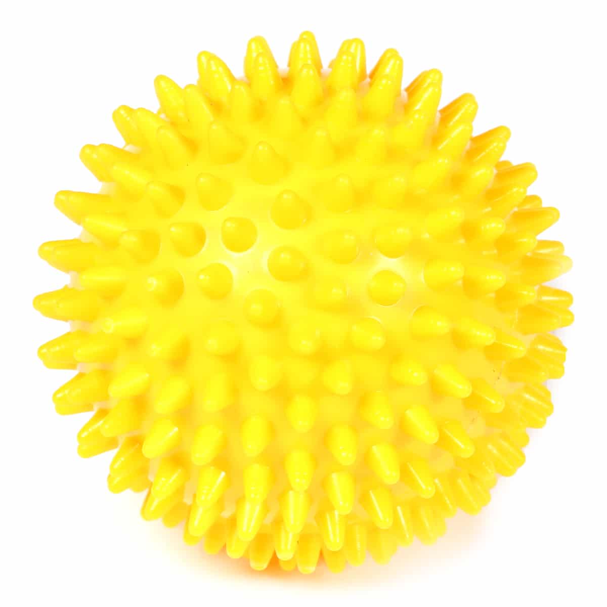 Balle massage à picots durs pour thérapie musculaire JustFit 1 Balle massage a picots pointes PVC pour therapie musculaire Jaune