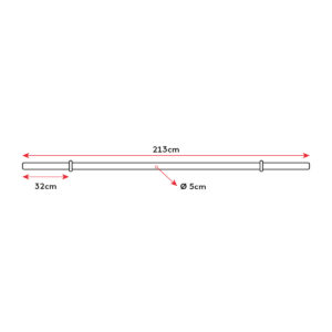 Axle" bar 213cm steel Ø 50mm + 2 stop discs 11 Axle" bar 213cm steel Ø 50mm + 2 stop discs - Thumbnail Image 5