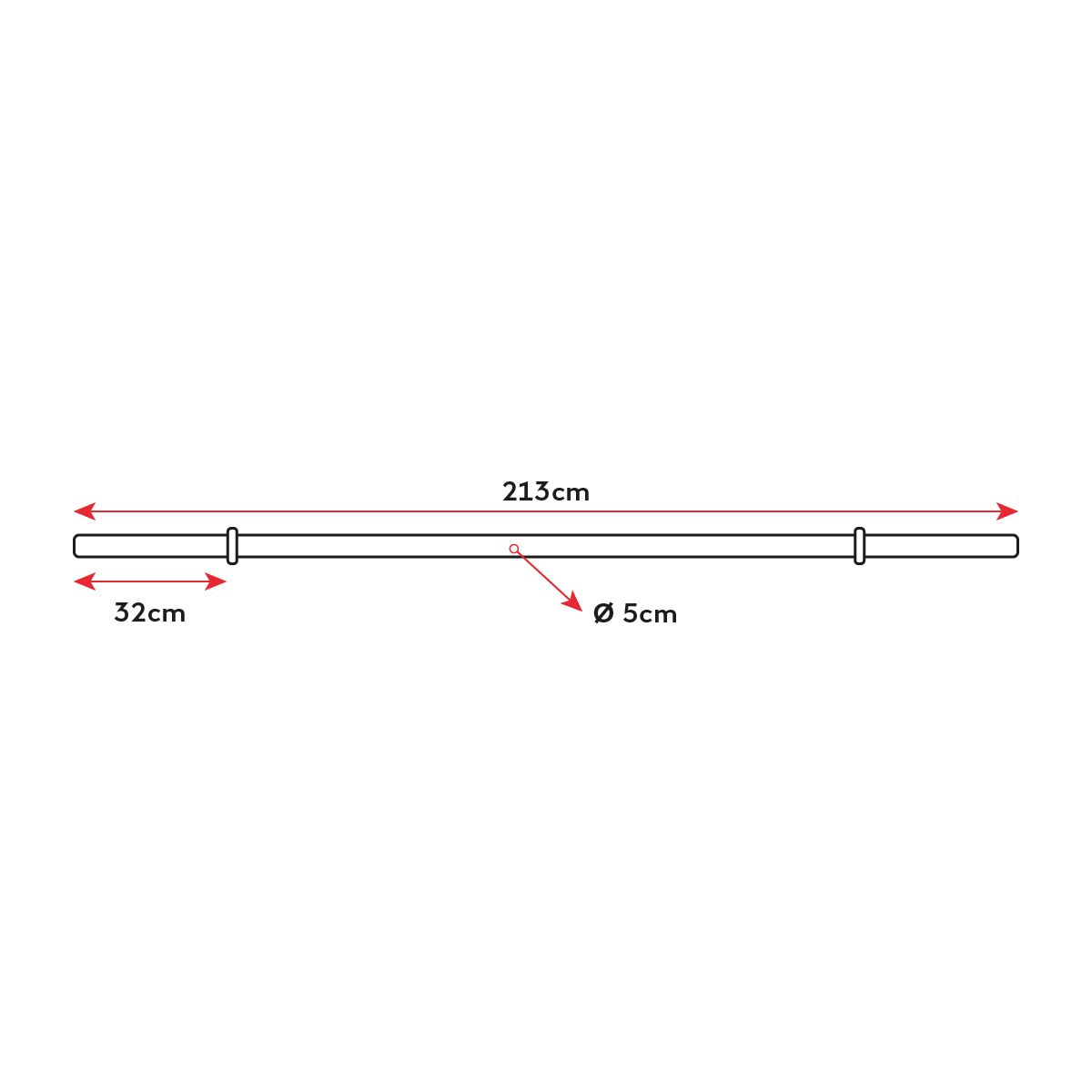 Axle" bar 213cm steel Ø 50mm + 2 stop discs 5 Axle" bar 213cm steel Ø 50mm + 2 stop discs - Image 5