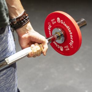 Barra de pesas de acero 120cm Ø 50mm + 2 topes de disco GladiatorFit 18 Barra de aluminio 120cm 5