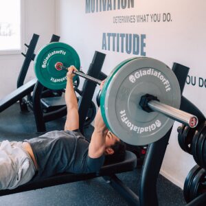 Barra pesi "Barbell" 220cm Ø 50mm + 2 fermi a disco GladiatorFit 15 Barra pesi in alluminio 220cm 50mm 2 dischi di arresto 1