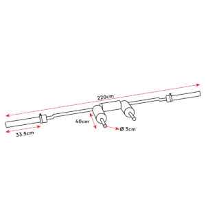 220cm Ø50mm steel "Safety Squat Bar" + 2 disc stops 11 220cm Ø50mm steel "Safety Squat Bar" + 2 disc stops - Thumbnail Image 5