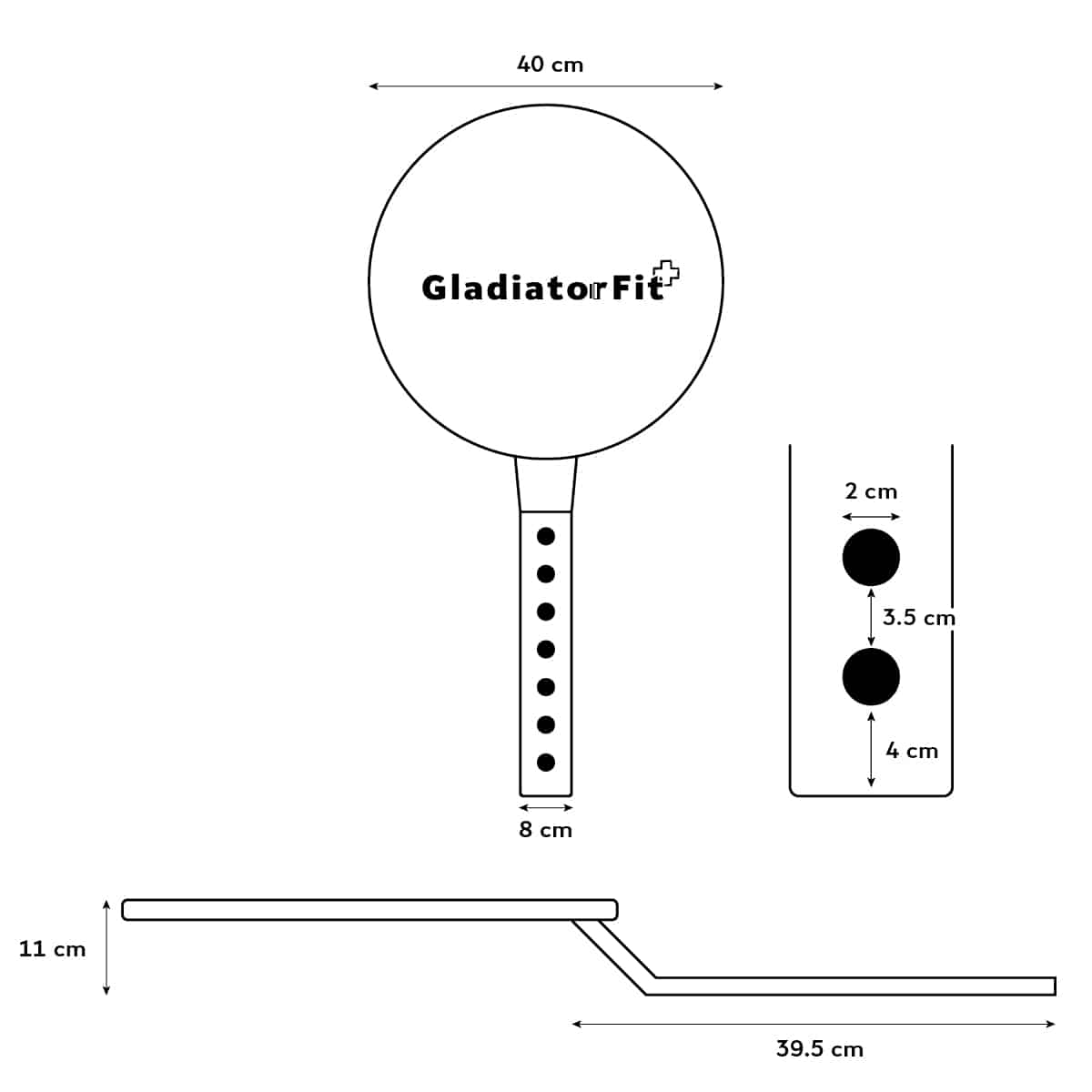 Zielscheibe aus Stahl für Medizinball und Wallball Ø 40cm GladiatorFit 5 Stahlziel für Medicine Ball und Wall Ball Fixierungen 5