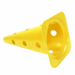 38cm 3-hole cone for Ø 25mm stakes Omada 12 Sport cone drills 12 holes for milestones 38cm set of 2 Yellow 1