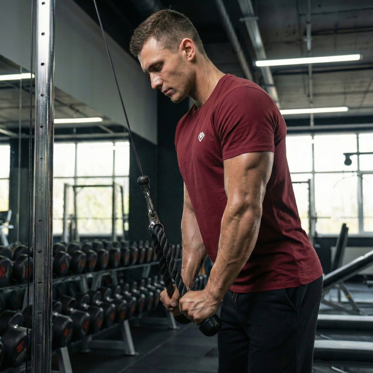 "Tricepsové lano" pro bicepsy nebo tricepsy GladiatorFit - Obrázek 4