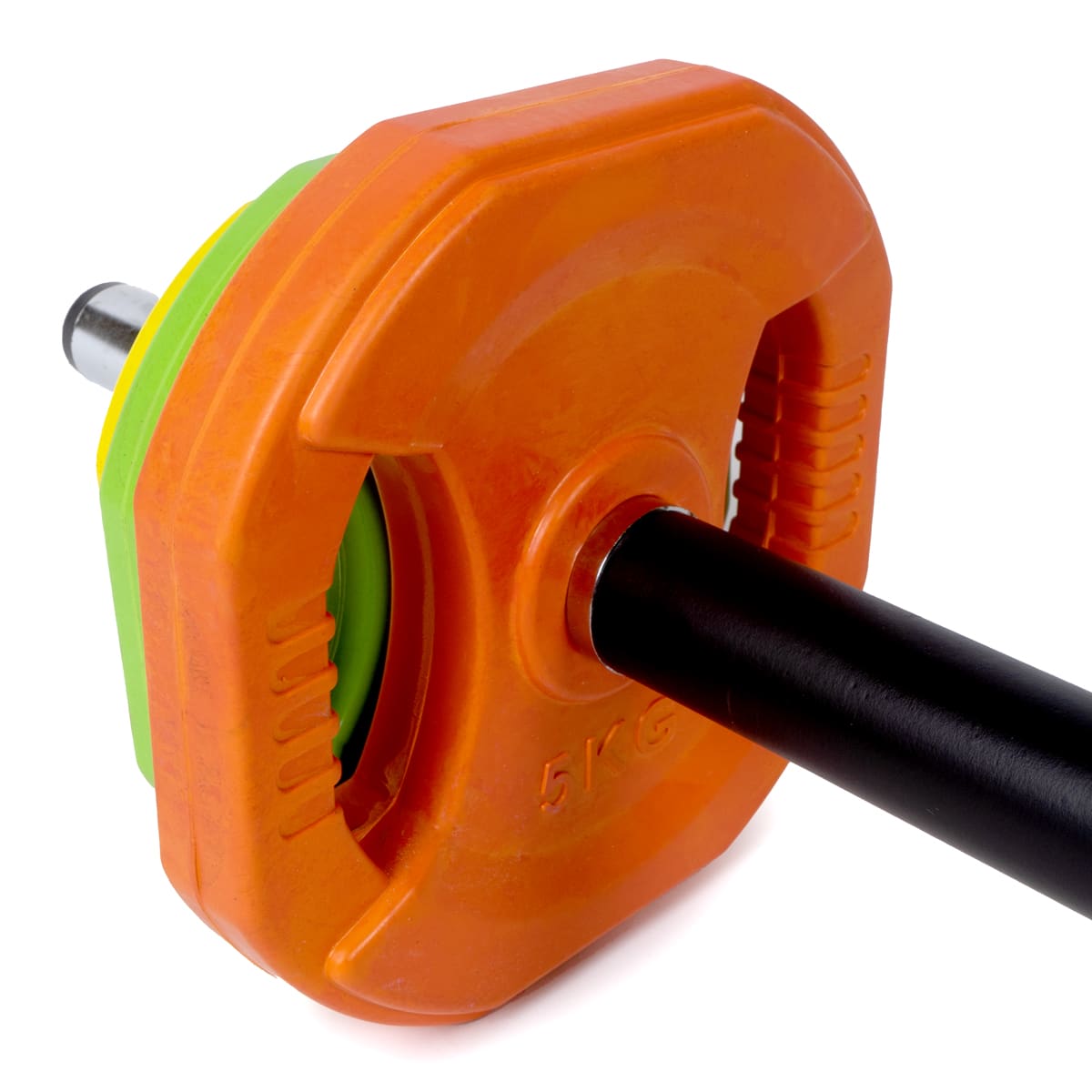 Kit de musculação Pump 6 discos + barra + discos de paragem 31mm GladiatorFit 3 Kit de musculação com 6 discos de barra 2 discos de paragem 31mm 3