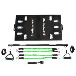 Kit de bungee com prancha de exercícios de peso corporal GladiatorFit 14 Kit musculation a lelastique avec planche exercices poids du corps