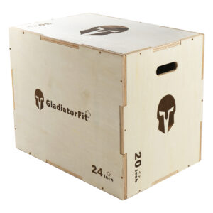 Caixa de saltos de madeira 3 em 1 GladiatorFit 12 Plyo-box-en-bois-3-en-1-60x50.5x75.5cm