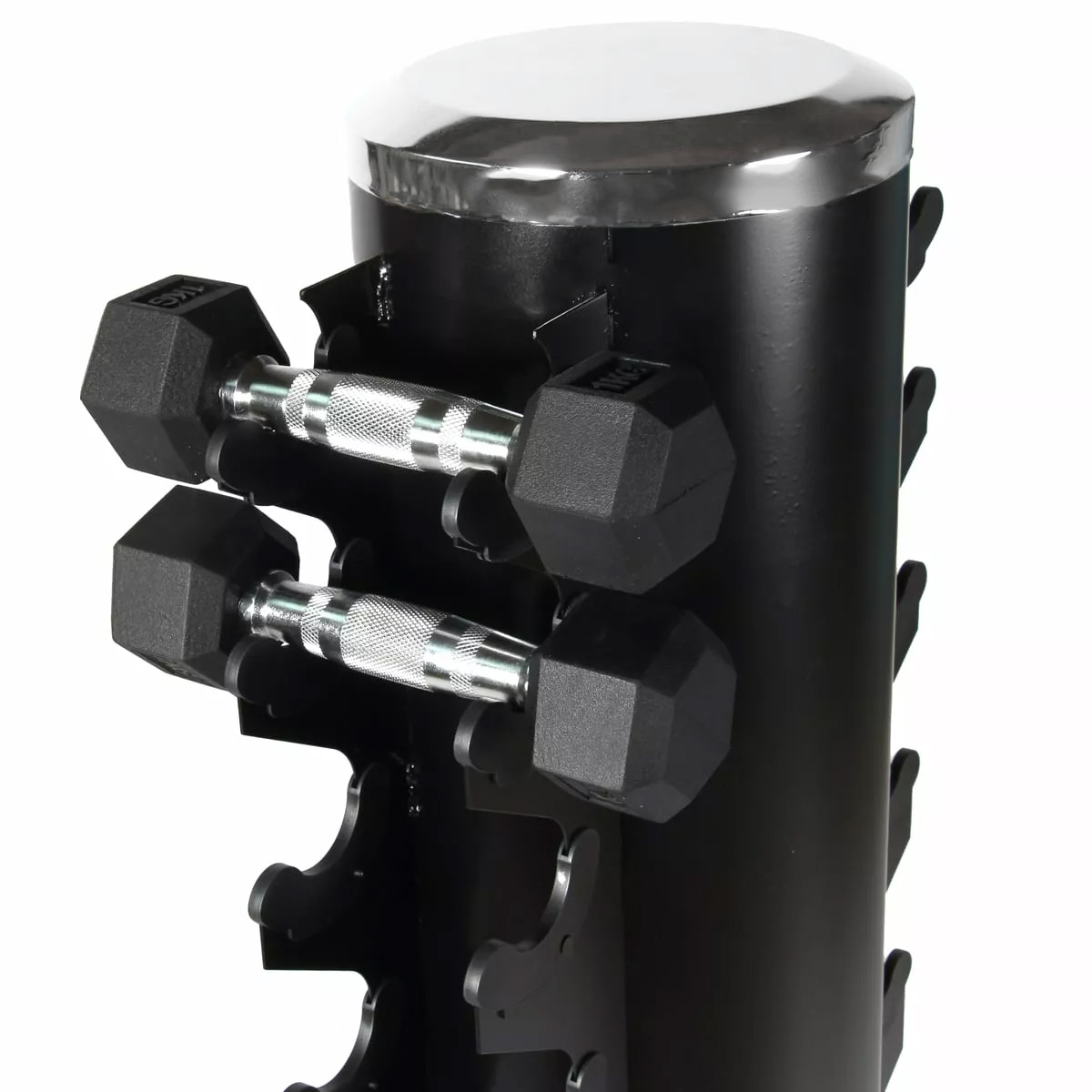 Rack de rangement vertical en acier 125cm pour 10 paires d'haltères GladiatorFit 2 Rack de rangement vertical en acier 125cm pour 10 paires d’haltères 2