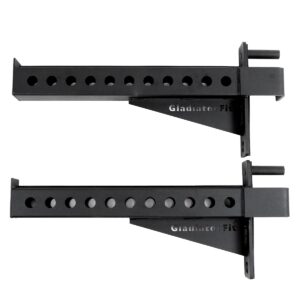 Long safety brackets 70cm for bar with rack fixation set of 2