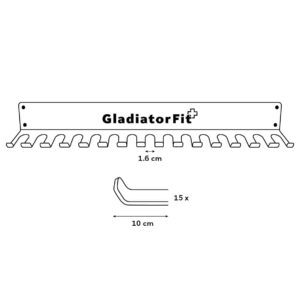 Rack de rangement mural en acier pour élastiques et cordes GladiatorFit 9 rangement corde a sauter 1.6cm