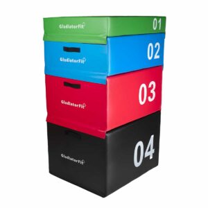 Plyobox / stapelbare Schaumstoff-Sprungbox GladiatorFit 10 Stapelbare Schaumstoff-Plyobox für Crosstraining mit Tragegriffen 1