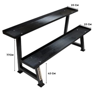 Rack de rangement en acier pour Kettlebells GladiatorFit 10 Rangement a deux etages pour kettlebell mesure