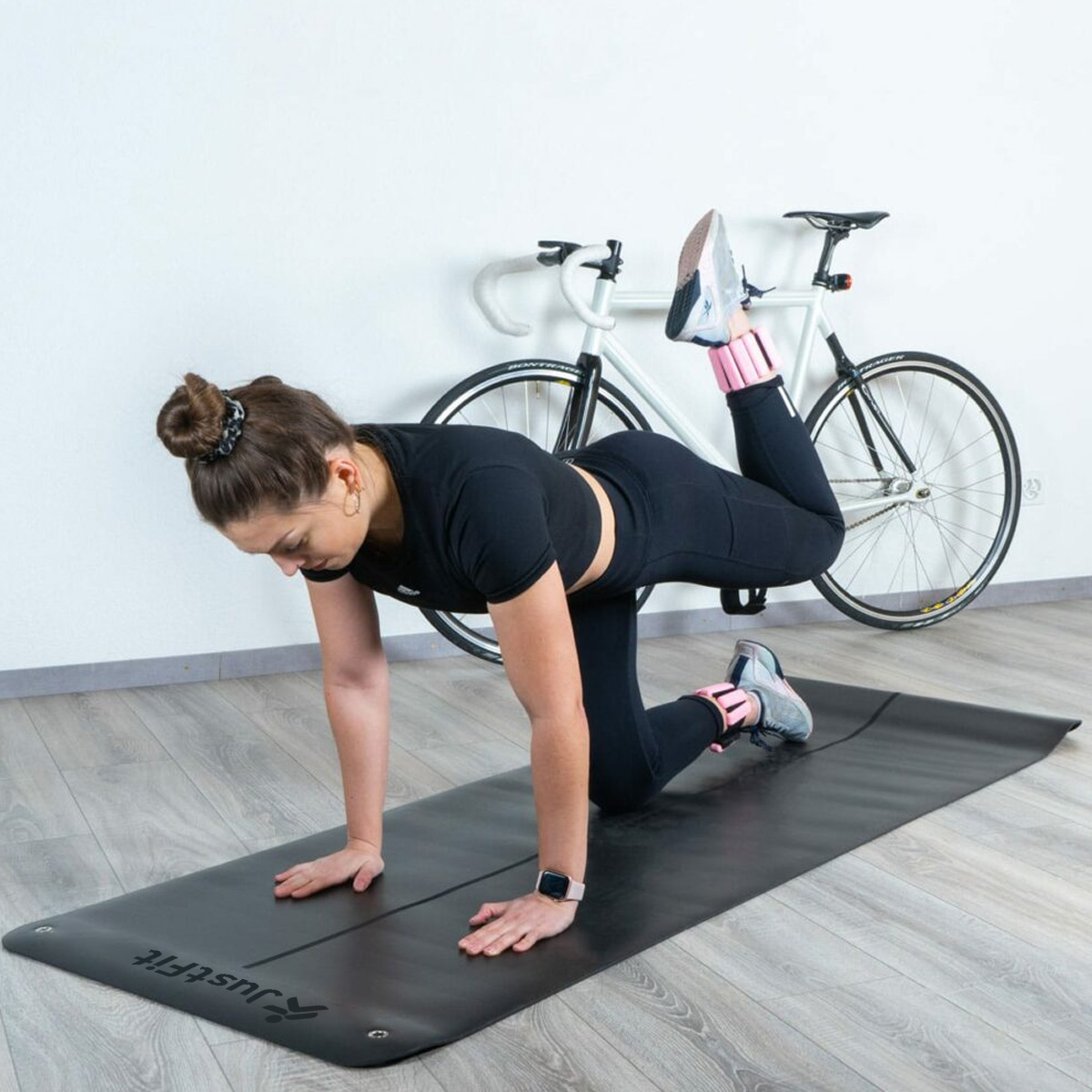 Tapete de ioga, ginástica e fitness em borracha 183 x 68 x 0,5 cm JustFit 4 Tapete de ioga para ginástica e fitness em borracha natural 4