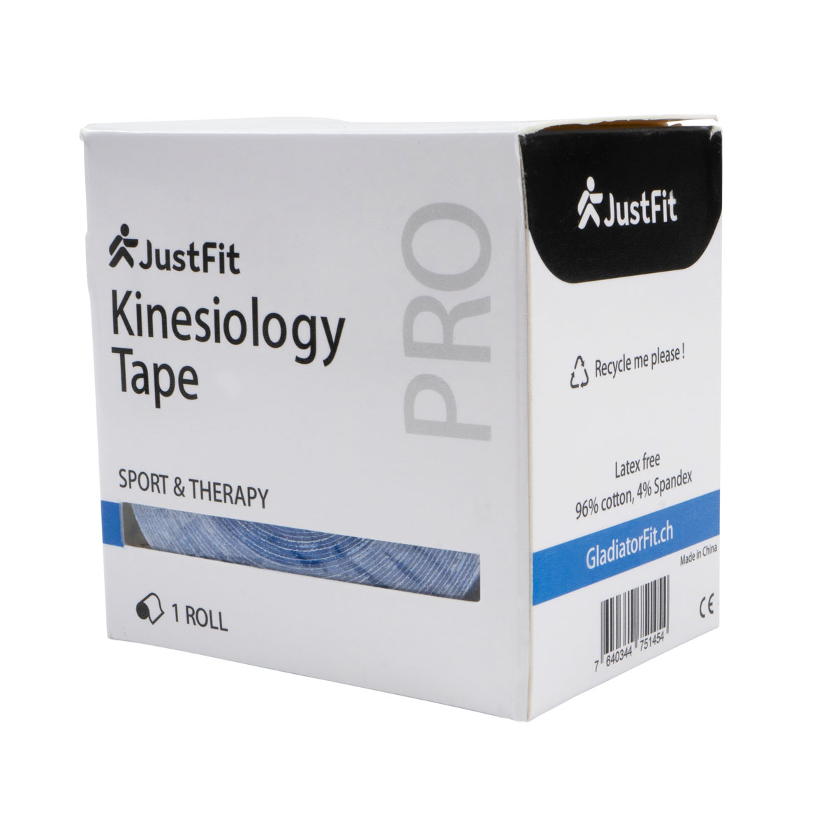 Tape Kinesiologie-Band aus Baumwolle 5m JustFit 12 Tape Kinesiologie-Band aus Baumwolle 5m blau 9