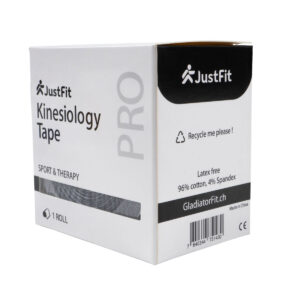 Tape Kinesiologie-Band aus Baumwolle 5m JustFit 33 Tape Kinesiologie-Band aus Baumwolle 5m schwarz 1