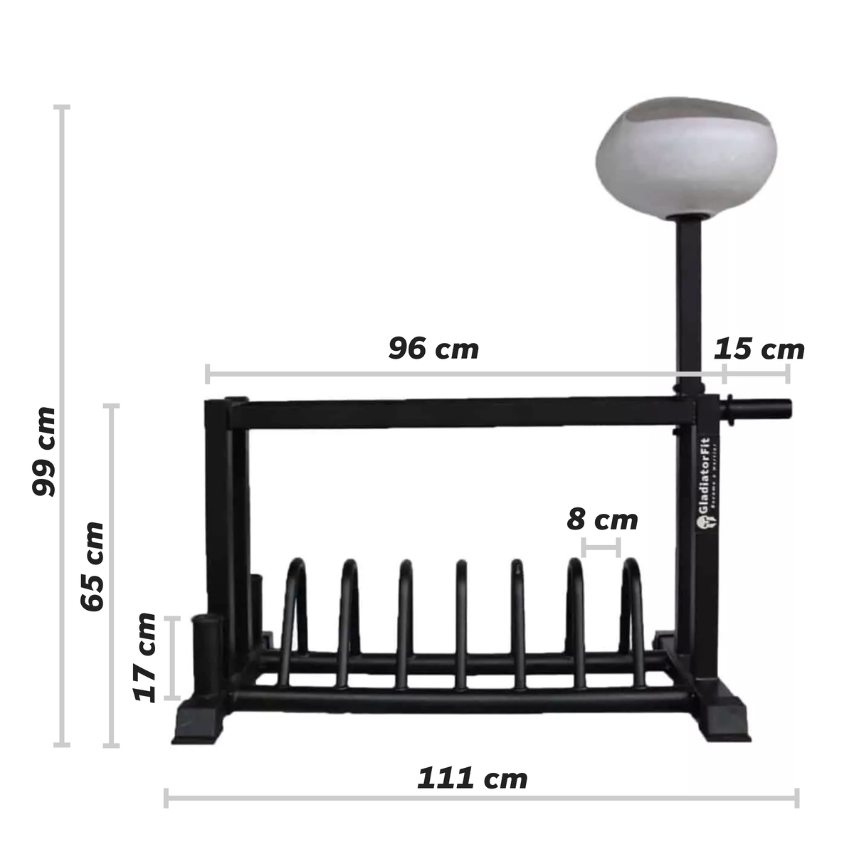 Suporte de armazenamento de pesos e discos em aço GladiatorFit 3 Armazenamento em rack 01 (1)
