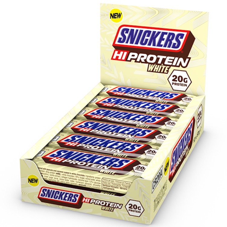 Barra Snickers Hi Protein 57 g de Mars (pacote de 12) 1 Snickers White Hi Protein Bar, barra de proteína Snickers 887 12206 4