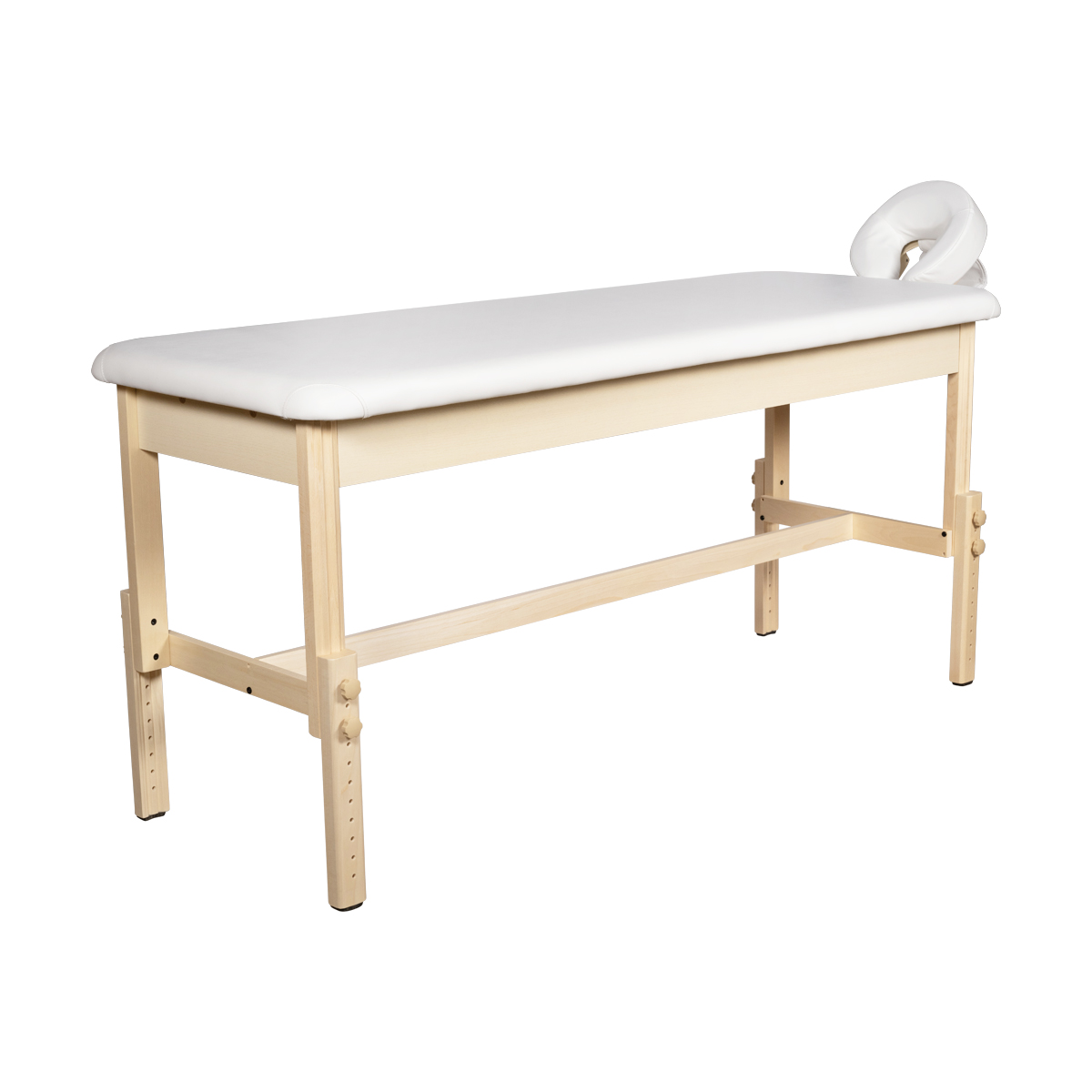 Mesa de massagem fixa de madeira 184cm Ergovia 2 7640344757371 Mesa de massagem fixa de madeira 184cm branca