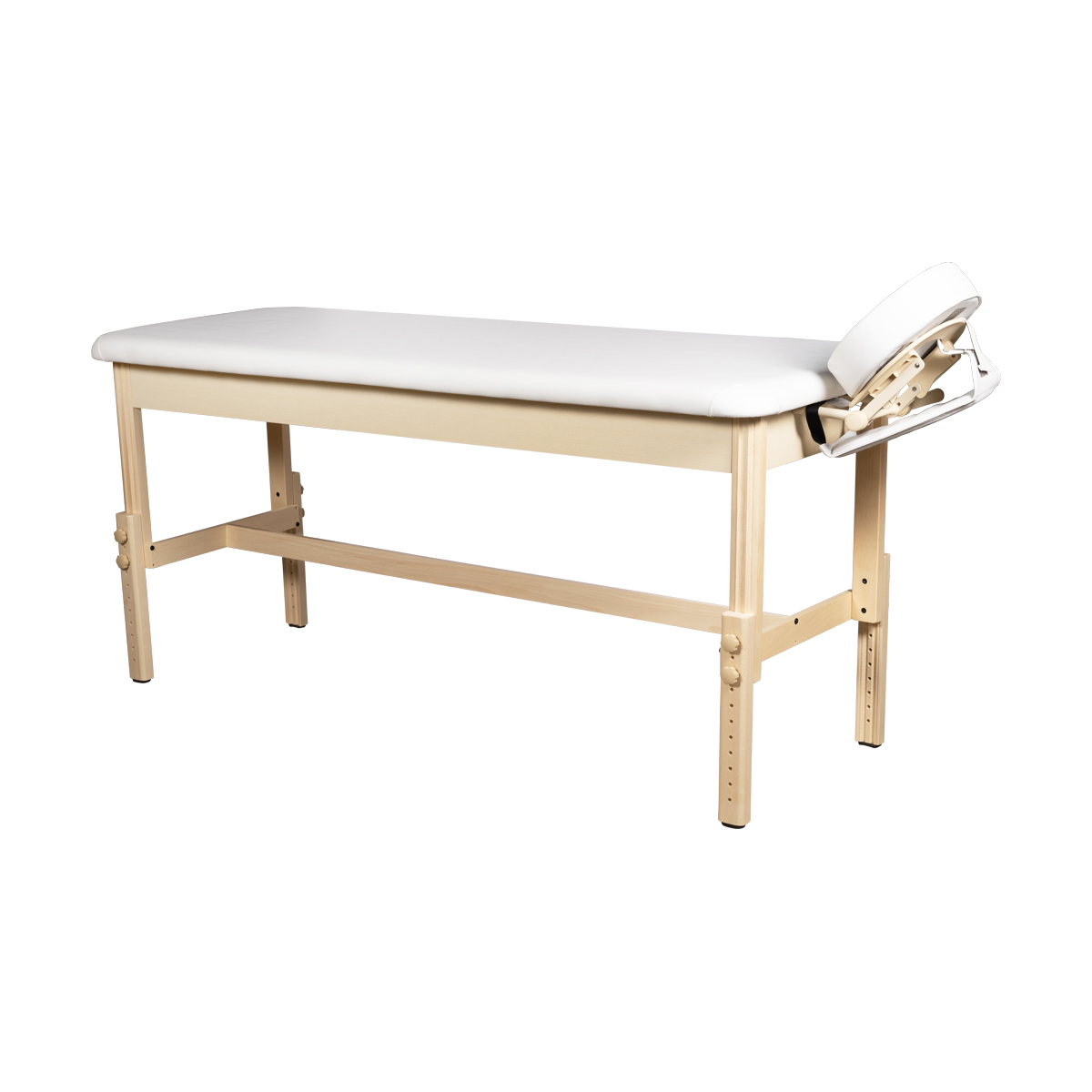Mesa de massagem fixa de madeira 184cm Ergovia 4 7640344757371 Mesa de massagem fixa de madeira 184cm branca 1