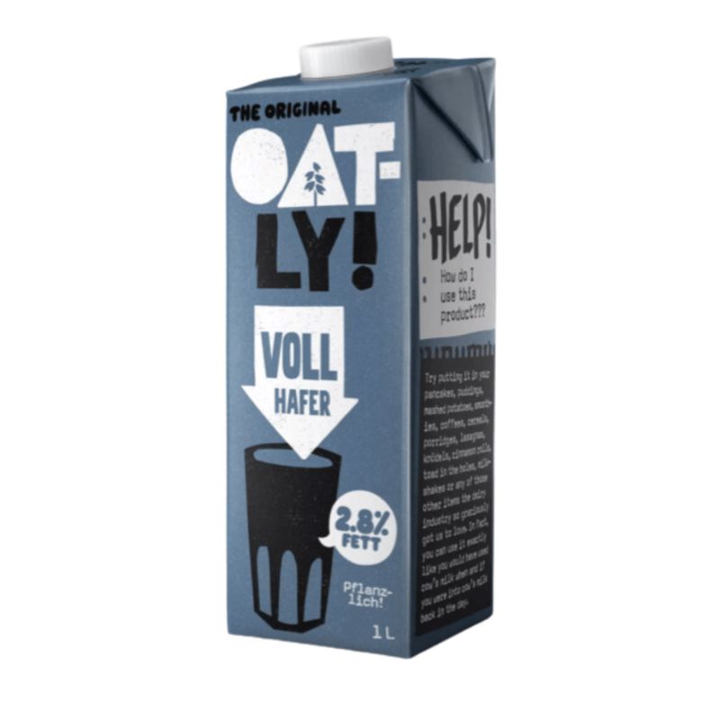Bebida de aveia integral 2,8% 1L Oatly (embalagem de 6) 1 Bebida de aveia integral 2,8% 1L Oatly (embalagem de 6)