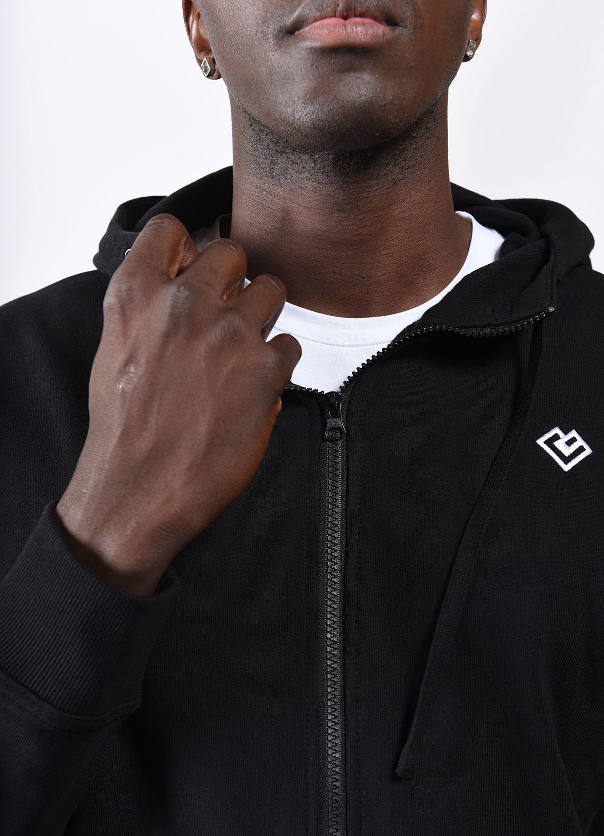 Chaqueta con capucha y cremallera Essence "Hoodie" Hombre Loven 3 sudadera cremallera negra 2 1200