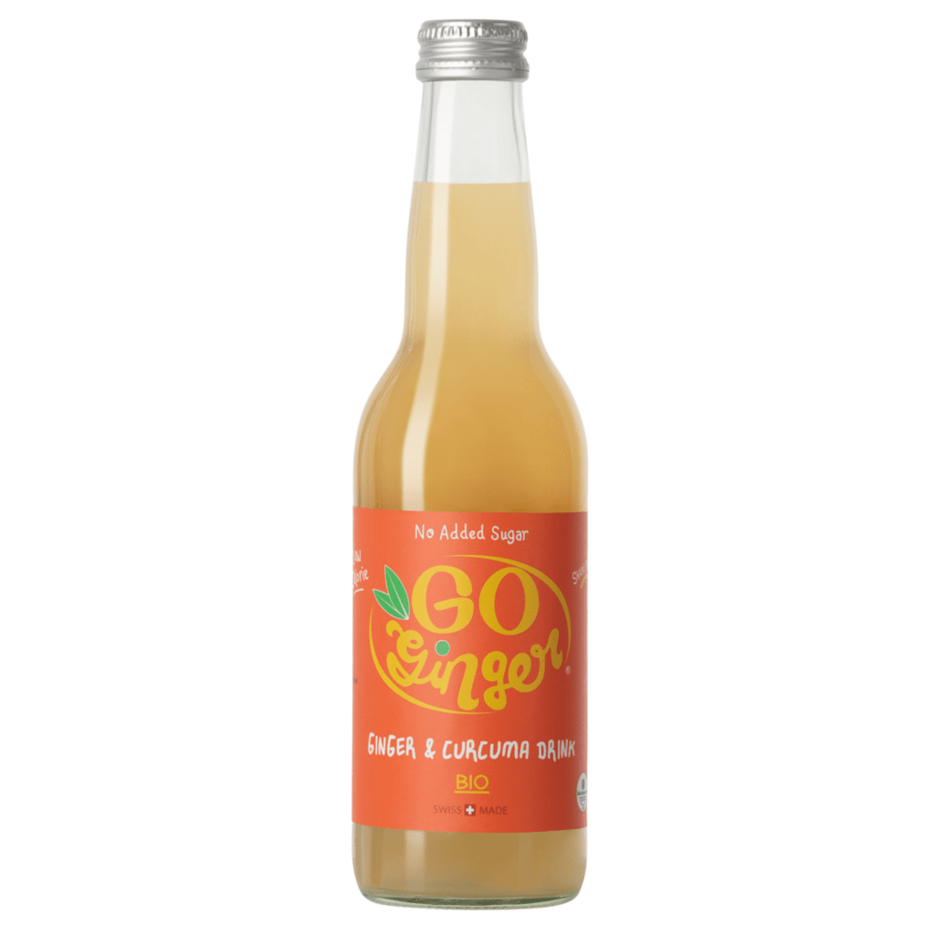 Boisson Gingembre Curcuma sans sucres 330ml GoGinger (lot de 12) 1 GoGinger No Added Sugar Glas 1024x1024