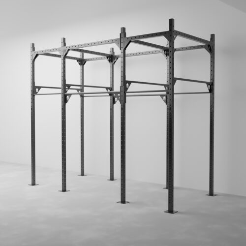 Station rig cage cross training fixation sol 3 modules avec hautes traverses