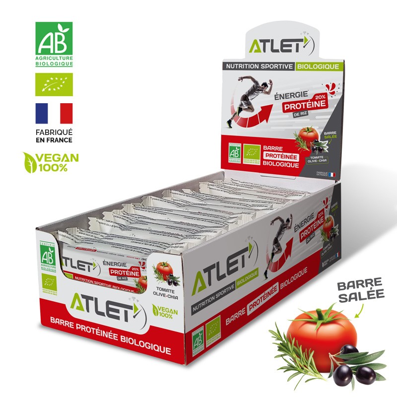Barrette energetiche Atlet al pomodoro e chia 30g (confezione da 34) 1 Barrette energetiche biologiche al pomodoro e chia 30g Atlet (confezione da 34)