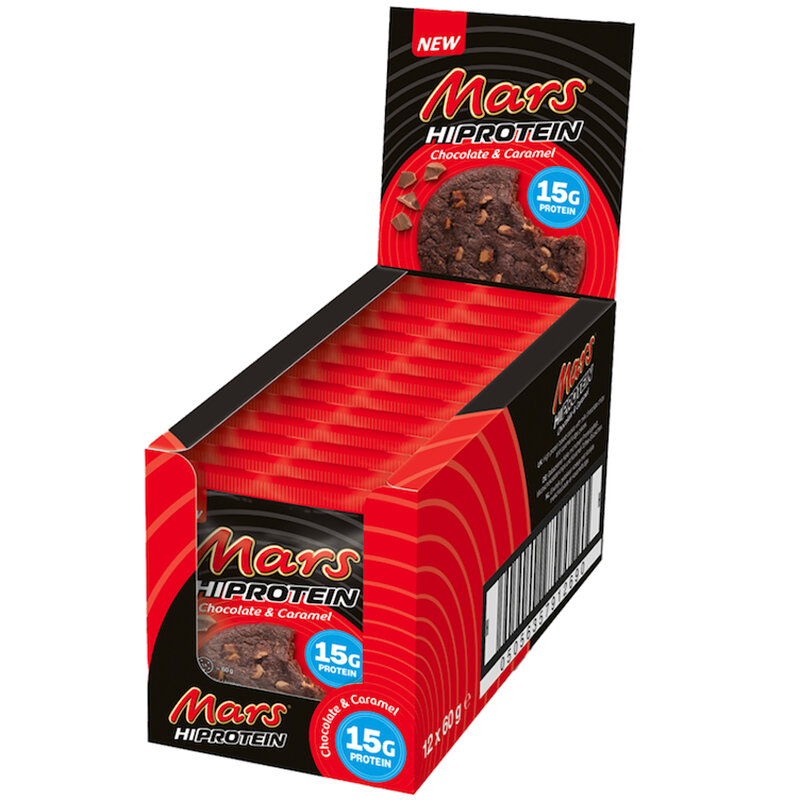 Cookie Hi Protein 60g chocolade karamel Mars (verpakking van 12) 1 Cookie Hi Protein 60g chocolade karamel Mars (verpakking van 12)