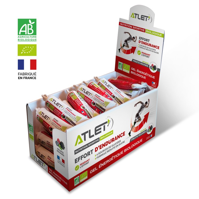 Organic red fruit energy gels 25g Atlet (pack of 45) 1 Organic red fruit energy gels 25g Atlet (pack of 45)
