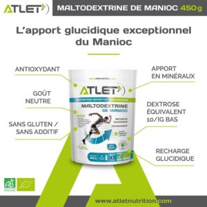Maltodextrine de manioc Bio 450g Atlet 4 Maltodextrine de manioc Bio 450g Atlet 1