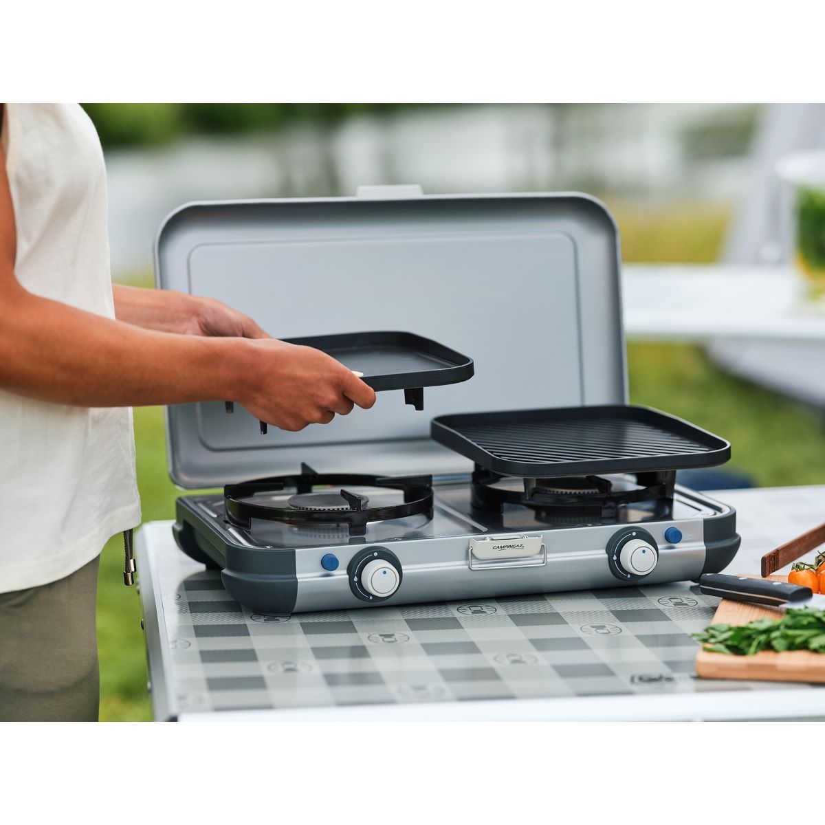 Camping Keuken 2 Grill Go CV" Gas Tafel Grill Fornuis Campingaz 4 Rechaud Grill de table à gaz Camping Kitchen 2 Grill & Go CV Campingaz 4
