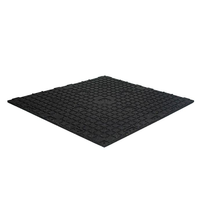 Sol "Connect Tiles Pure Black" 100x100x2cm + 7 clips GladiatorFit 3 Sol en caoutchouc Connect Tiles Pure Black 100x100x2cm Stockz 23908