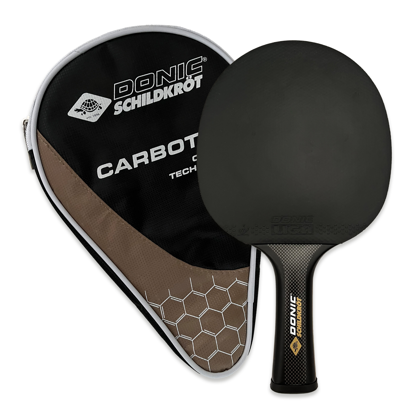 CarboTec 7000 Schildkrot 30612 ping pong racket with cover
