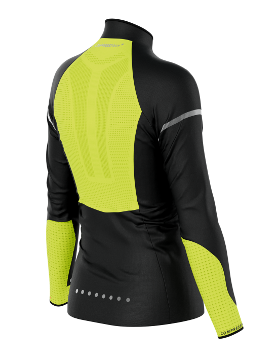 Casaco corta-vento de alta visibilidade Compressport Women's Windproof Flash 2 Casaco corta-vento Windproof Flash de alta visibilidade para mulher Compressport 84145