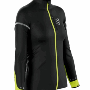 Casaco corta-vento de alta visibilidade Compressport Women's Windproof Flash 3 Blusão corta-vento Windproof Flash de alta visibilidade para mulher Compressport 93826