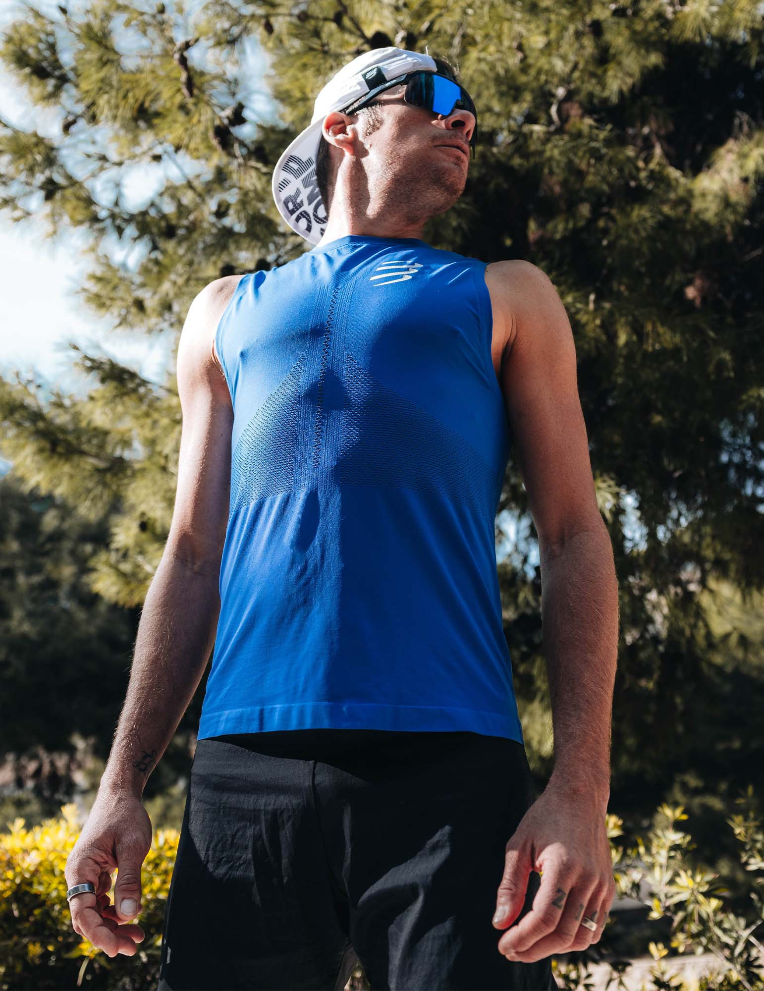 Men's "Pro racing Singlet" running tank top Compressport 18 Tank top t shirt running Pro racing Singlet Homme Compressport 14909