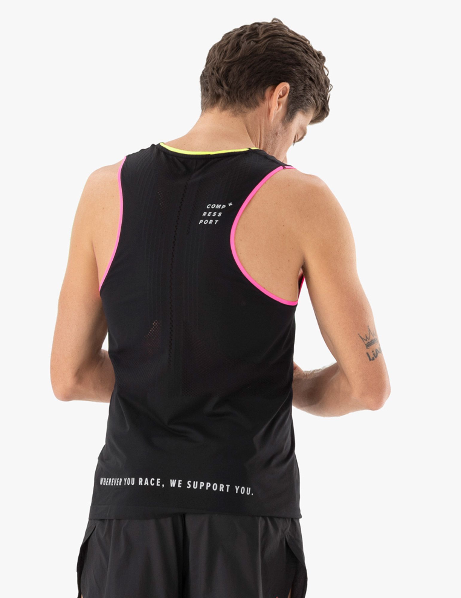 Men's "Pro racing Singlet" running tank top Compressport 21 Tank top t shirt running Pro racing Singlet Homme Compressport 46986