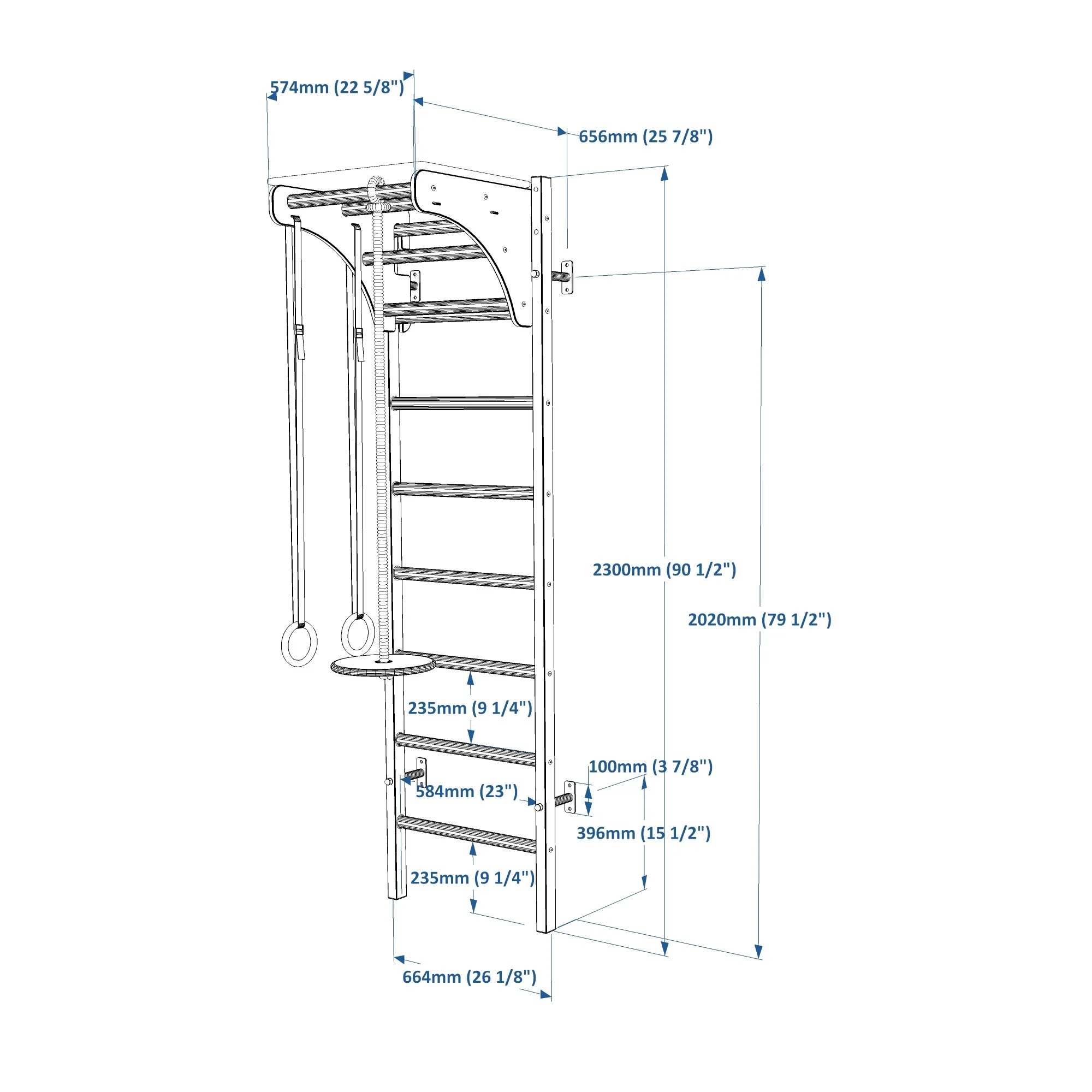 212B+A076" barra extensível BenchK 7 Espalier 212BA076 BenchK 36024