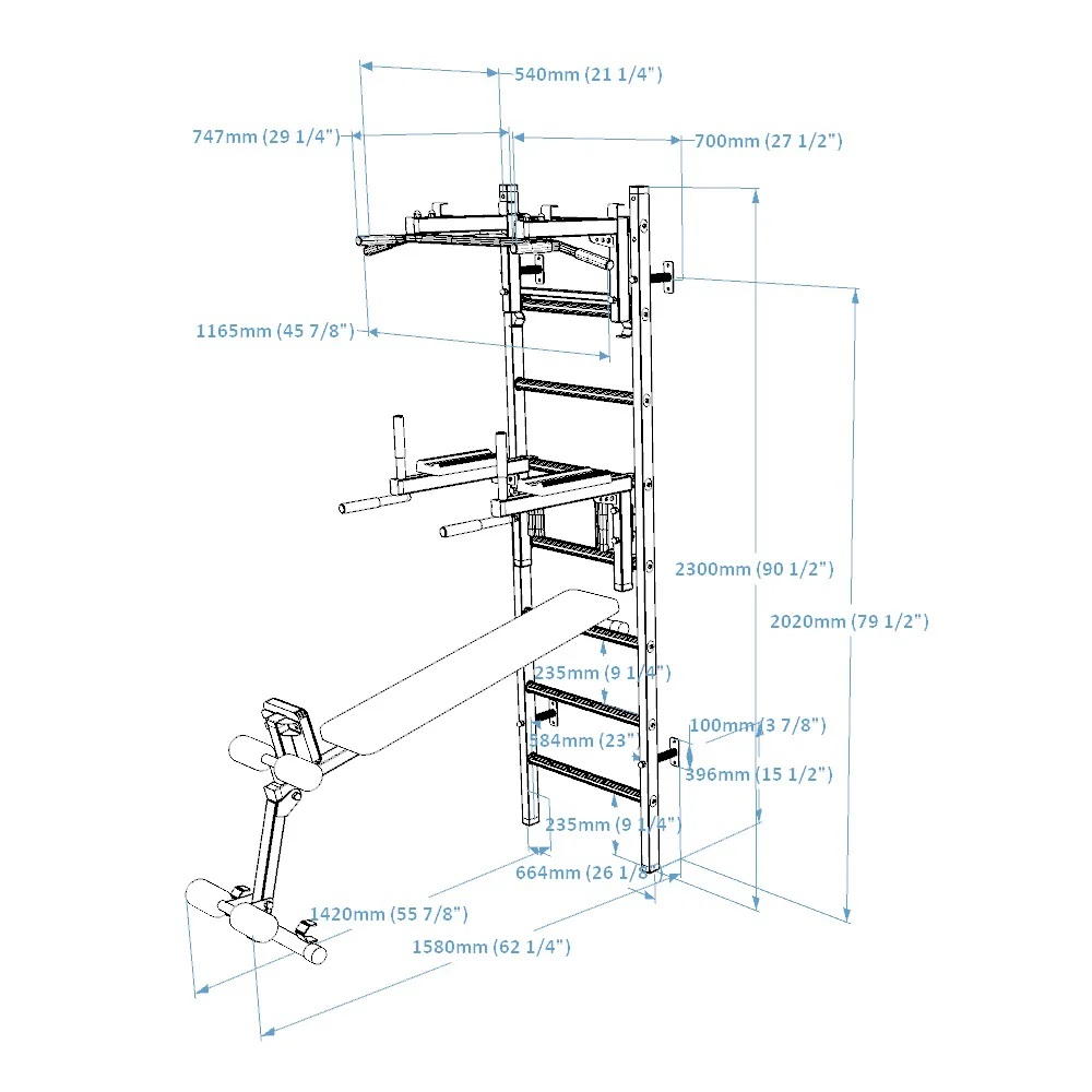 Barra extensível "233W BenchK 7 Espalier 233W BenchK 62970