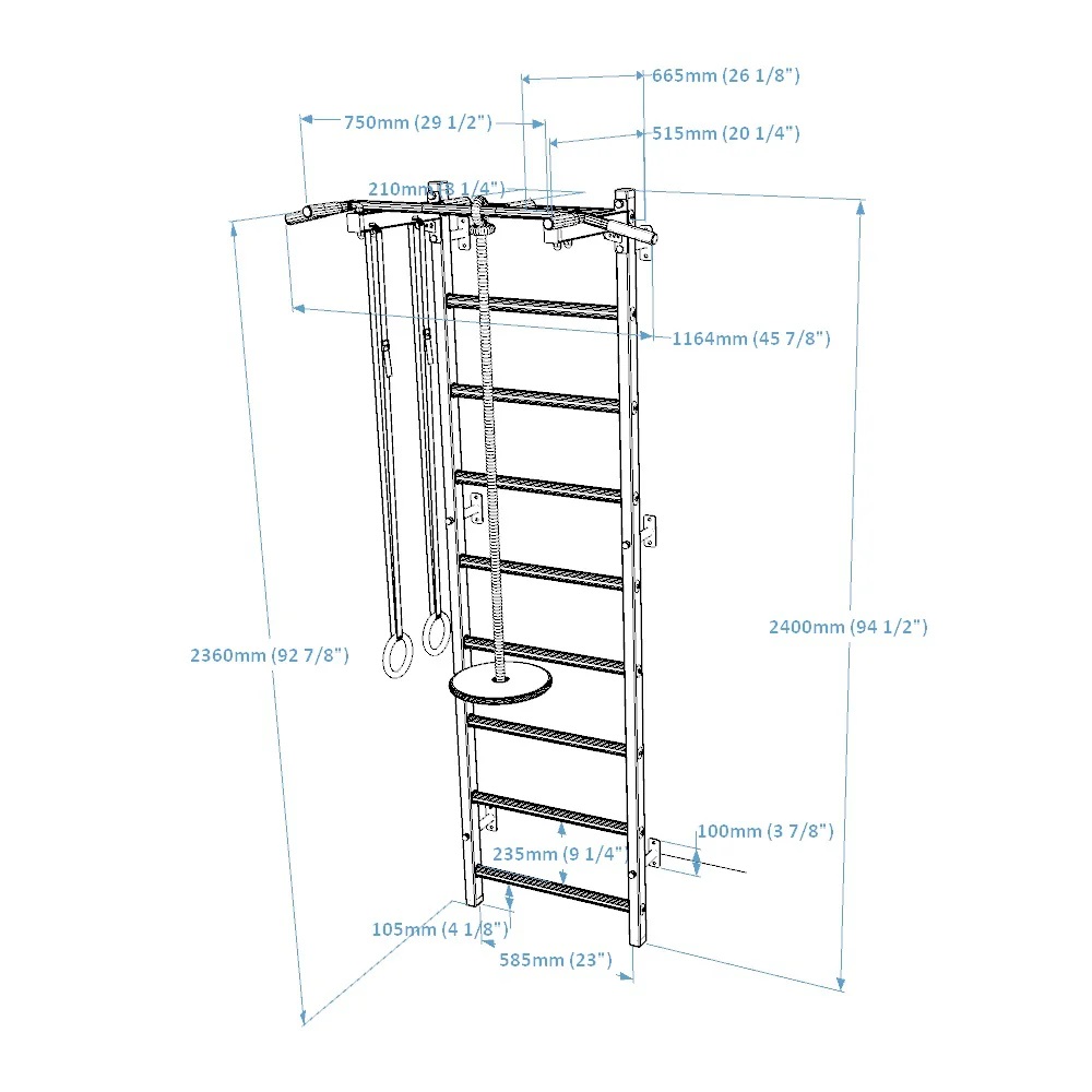 721W+A204" barra extensível BenchK 6 Espalier 721WA204 BenchK 88029