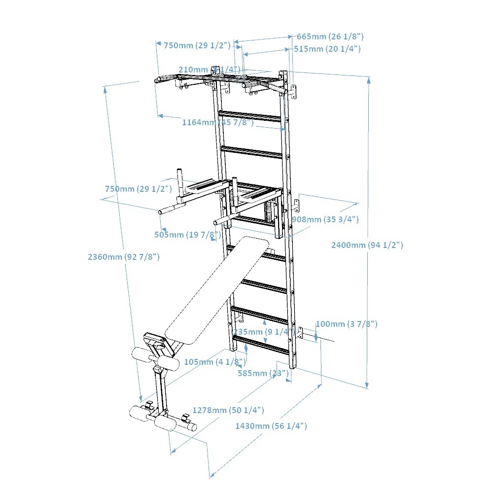 Barra extensível "723W BenchK 6 Espalier 723W BenchK 73822
