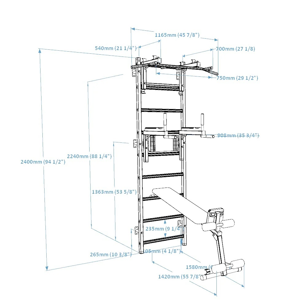 Barra extensível "733B BenchK 7 Espalier 733B BenchK 84125