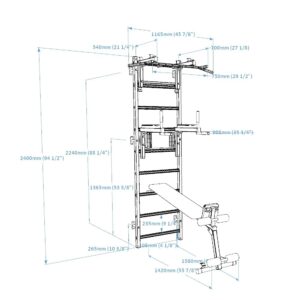 BenchK con barella da 733W 14 BenchK 90333 Espalier 733W