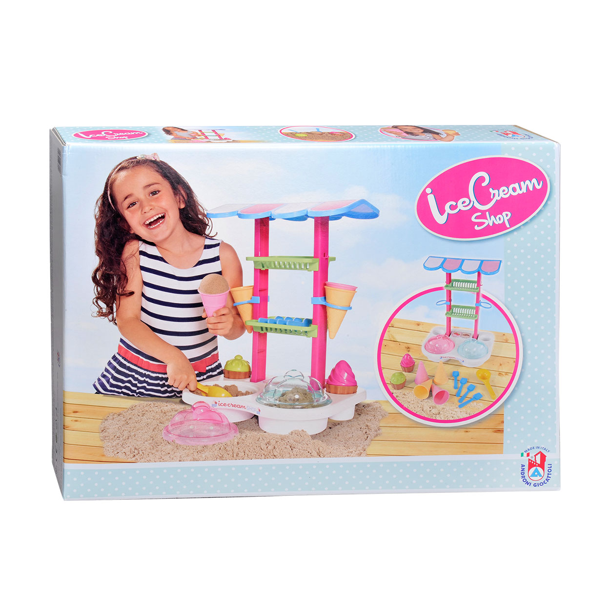 Androni "Ice Cream Shop" strand speelgoed zandvormen 2 Strand speelgoed zandvormen IJswinkel Androni 50123