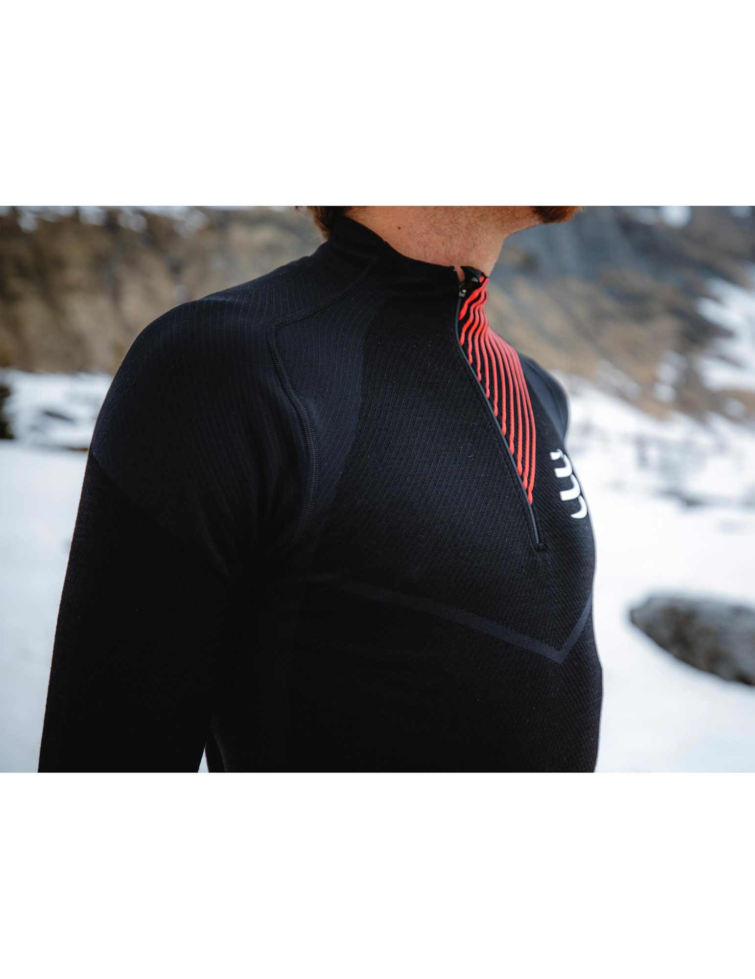 Maglietta da uomo "Winter trail postural" a maniche lunghe Compressport 4 T shirt trail manches longues Winter trail postural Homme Compressport 67542